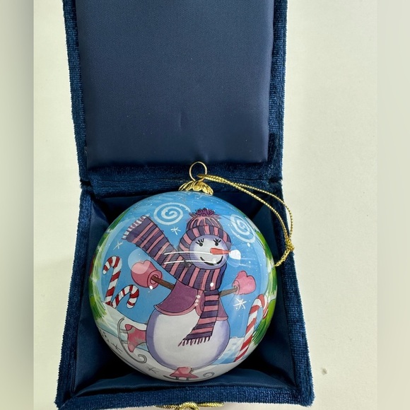 Pier 1 | Holiday | Li Bien Snowman Snowmen 205 Christmas Glass Ball ...